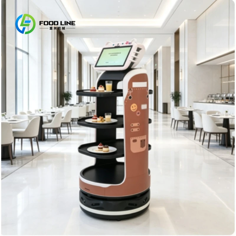 Custom Autonomous Navigation Meal Delivery Robot, Smart Automatic Food Serving Robot for Hotel Restaurant Commercial Use