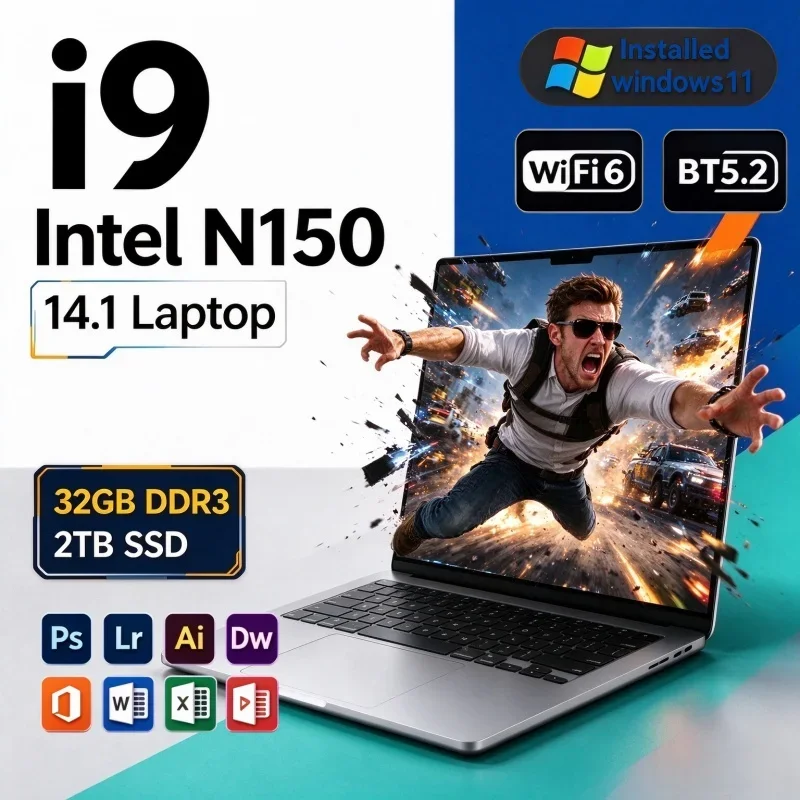 Intel New Hot 2026 14.1 Inch Portable Ultrabook Intel N150 16/32GB RAM 2TB SSD Win11 Home Business Notebook - Aliexpress Deal