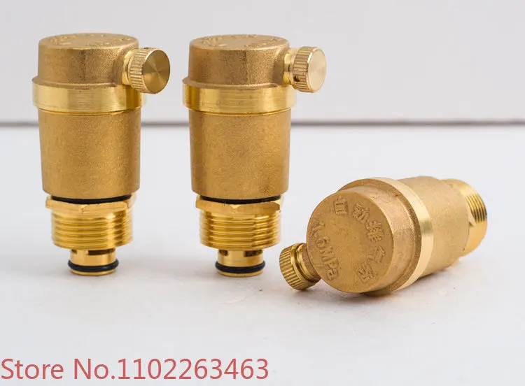 10pcs Pure brass automatic exhaust valve, heating pipe thread vent valve, 4 points 6 points 1 inch DN15 20 25