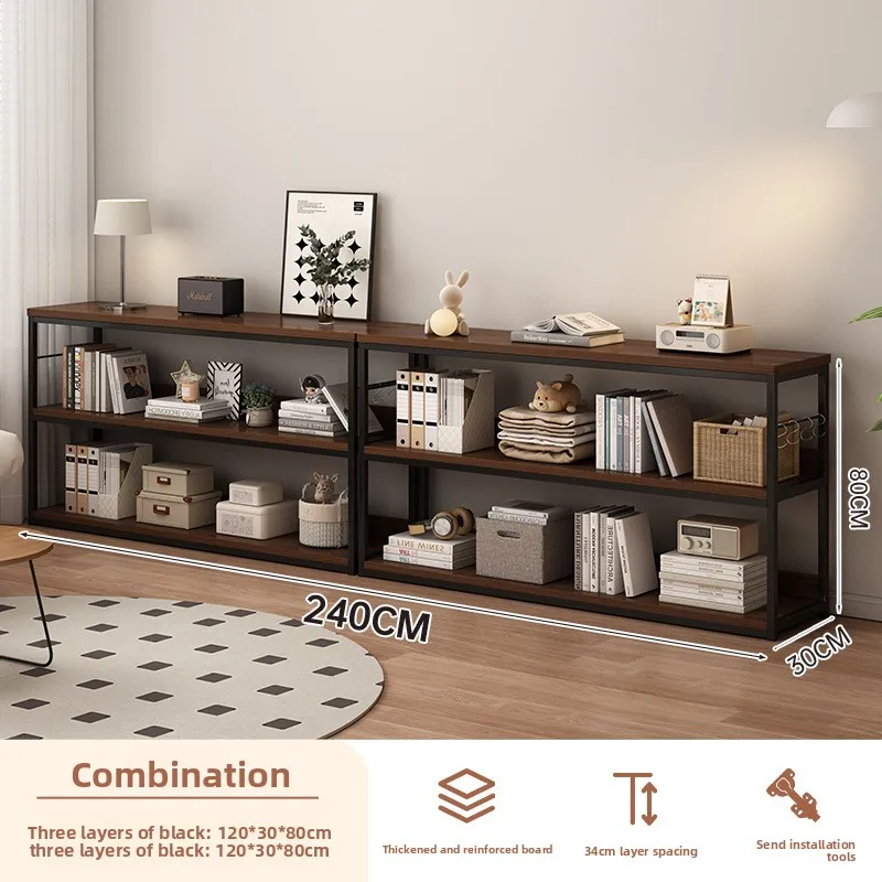 

Простая книжная полка от пола до потолка, интегрированная в стену, многоуровневая стеллажная система для офиса, шкаф-витрина для хранения книг