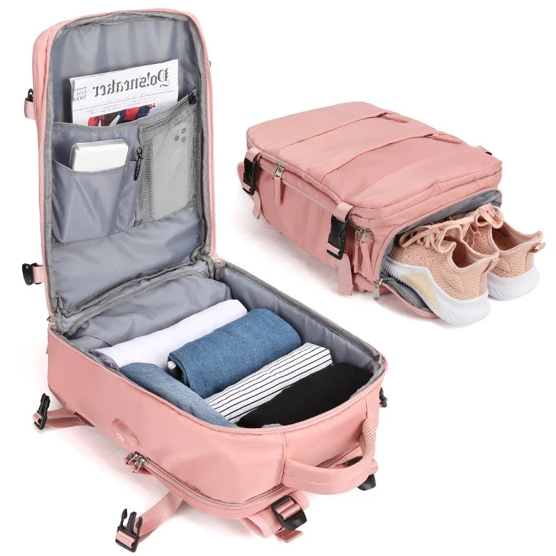 

New Women's Travel Backpack Airplane Large Capacity Multi-Function Luggage Lightweight Waterproof Casual Bag Notebook Bagpacks