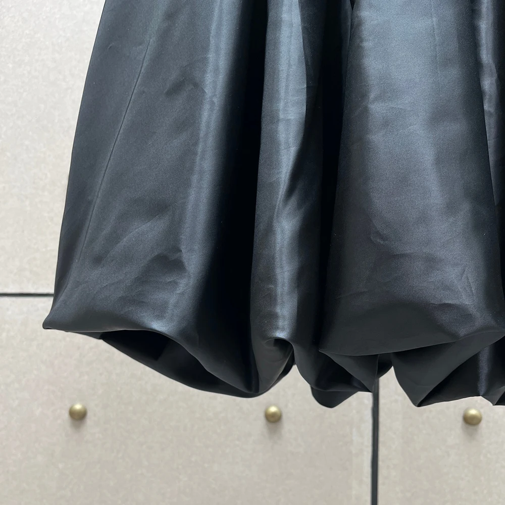 تنورة منتفخة نسائية مرنة عالية الخصر Y2K بسحاب خلفي تنورة على شكل حرف a للركاب وصلت حديثًا لخريف وشتاء 2025