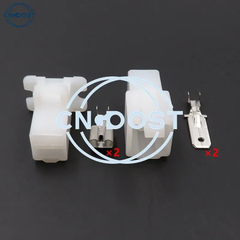 1 Set 2 Pin AC Assembly White ABS Wire Harness Connector Automotive Connector Household Socket