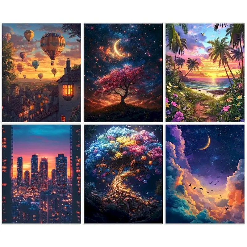 

GATYZTORY Oil Painting Out By Number For Adults On Canvas Pictures For Drawing With Frame Paint Kits Coloring By Number Decorati