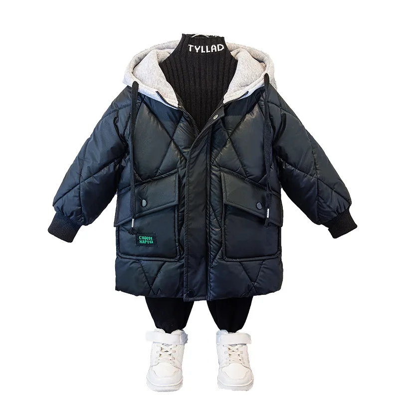 Keep Warm Thicken Winter Jacket For Boys Coat Waterproof Hooded Children Outerwear Clothing 4 6 8 10 12 Years Teenage Kids Parka