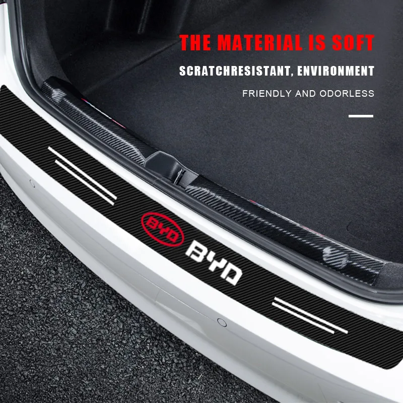 

1 шт. Защитная накладка на задний бампер из углеродного волокна для BYD F3 E6 Yuan Plus Atto F0 G3 Ea1 Song Max Tang Dmi