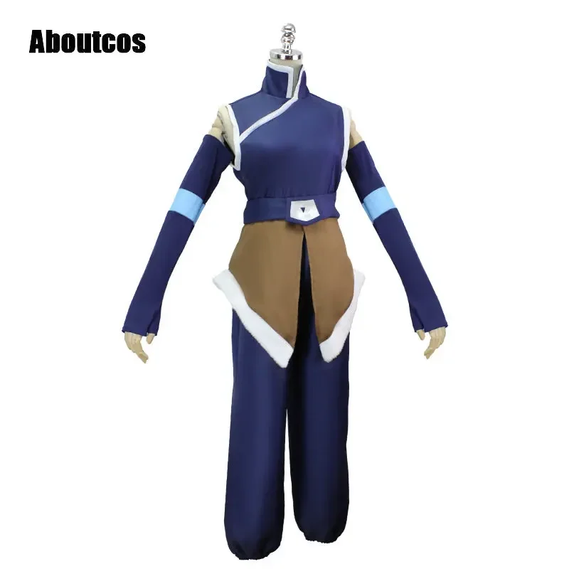 Aboutcos die Legende Saison 4 Korra Cosplay Anime Kostüm Frauen Outfits Top Hosen Set Halloween Karneval Party Verkleidung Anzug