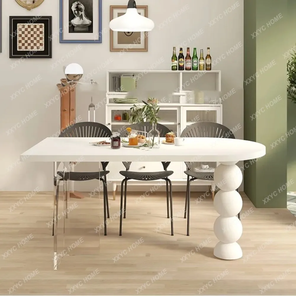 

Modern White Luxury Dining Table Organizer Acrylic Nordic Entryway Dining Table Japanese Newclassic Table A Manger Furniture