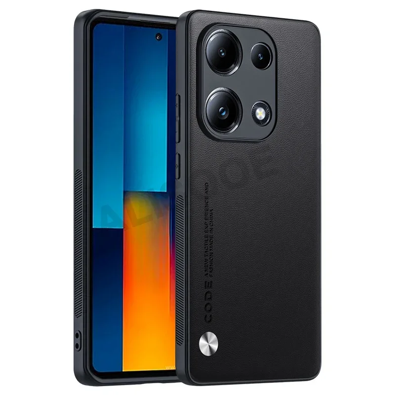 Funda for POCO M6 Pro 4G Case Carbon Fiber Texture PU Leather Protection Phone Cover for Redmi Note 13 Pro 4G Shockproof Capa