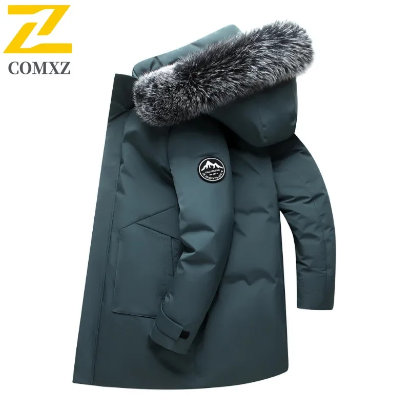

COMXZ 2025 Winter Hooded Padded windbreaker Autumn Winter Waterproof Windproof Thick Padded Men Wear Warm Padded Puffer Jacket
