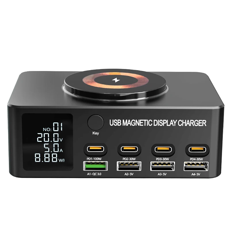 9 in1 Multiple Usb Type-C 140w  Phone Charger Wireless Fast Chargers for Iphone15 14 13 Pro Samsung Galaxy24 23
