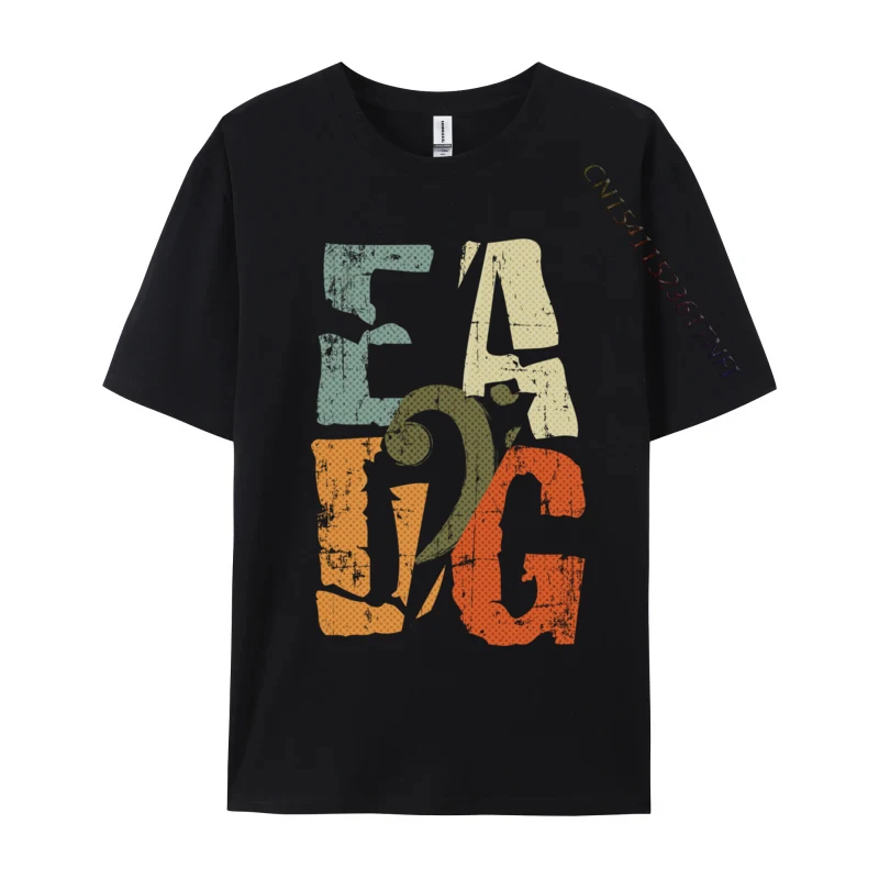 

Bass Guitar Player Eadg Bass Clef For Bassist Vintage T-Shirt For Men 3d Printed Casual Round Neck T-Shirt Oversized