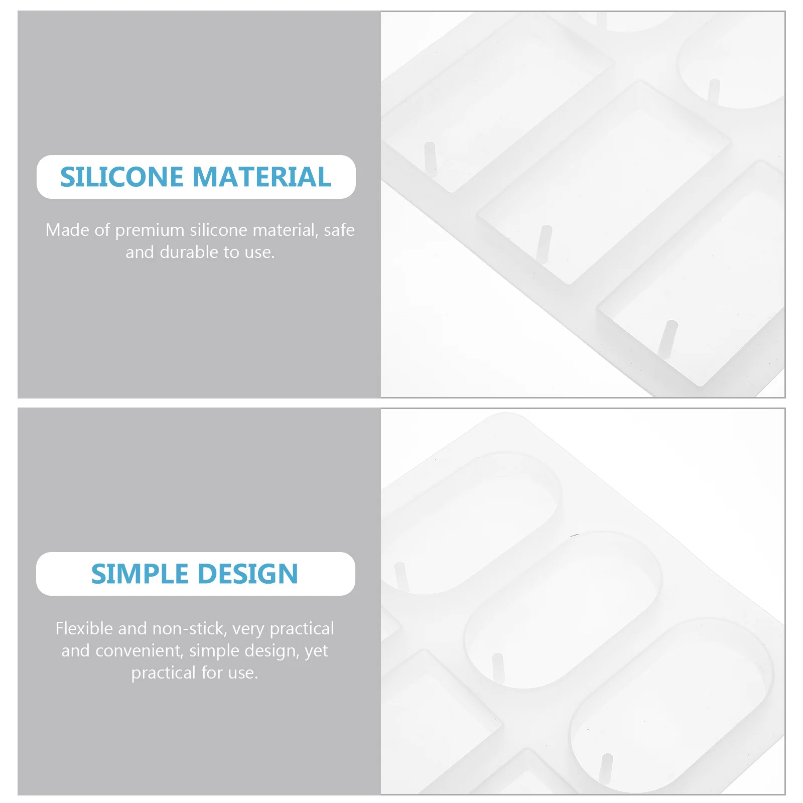 

DIY Silicone Soap Mold Practical Flexible Handmade Soap Making Mold for Colorful Candles Casting Tool Silicone Die