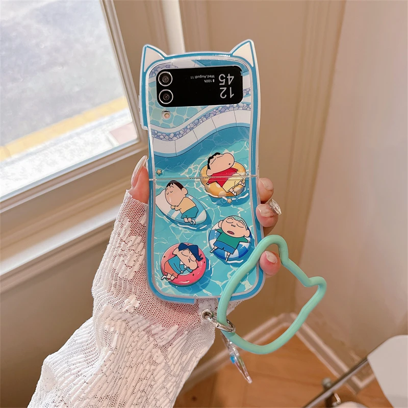Cute Cartoon Japan Anime Crayon Shin chan Phone Case For Samsung Galaxy Z Flip 7 6 5 Case Soft TPU Back Cover For Z Flip 3 4 view 5