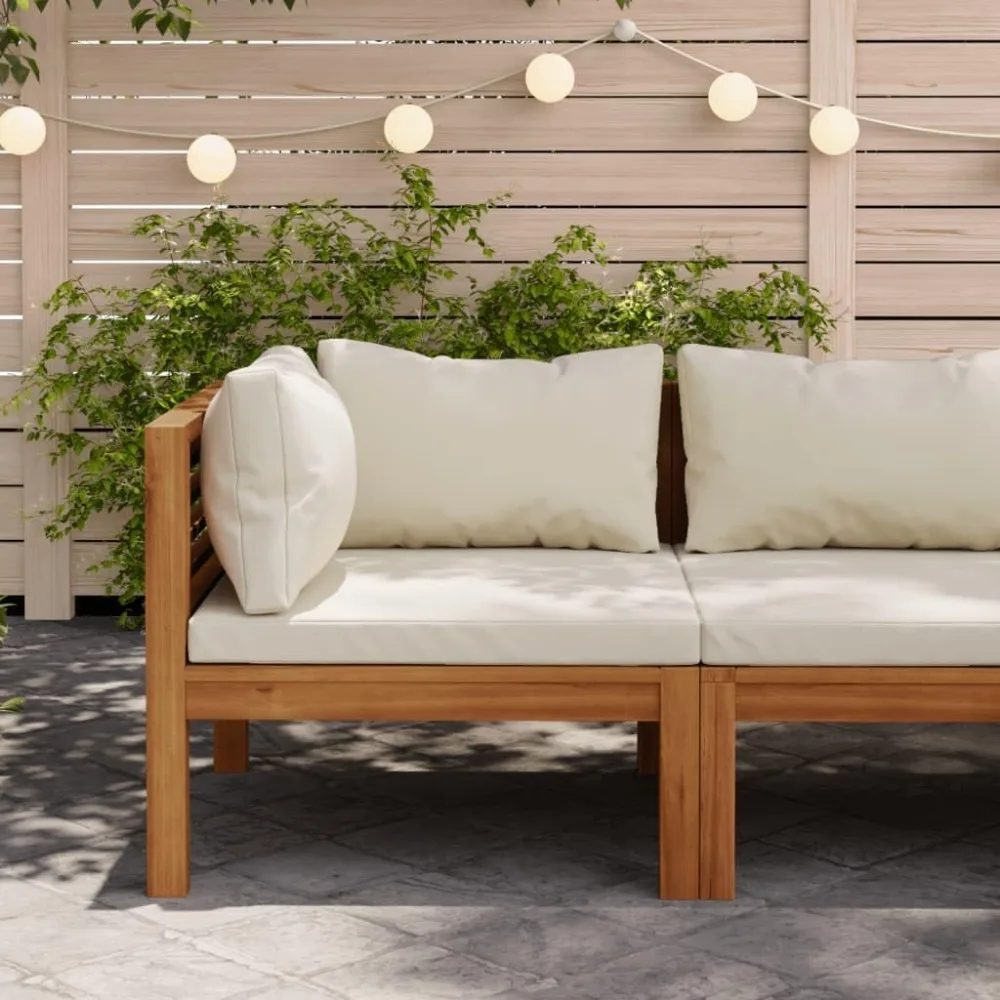 rocking chair、patio furniture set Sectional Corner Sofa with Cream White Cushion Acacia WoodOur sofas have clean