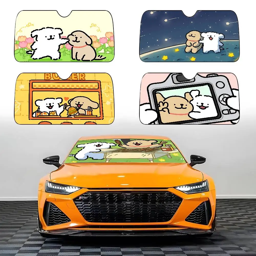 كارتون M-المالطية مظلة السيارات الستائر مظلة السيارات يغطي غطاء الزجاج الأمامي العالمي للطي قناع #1