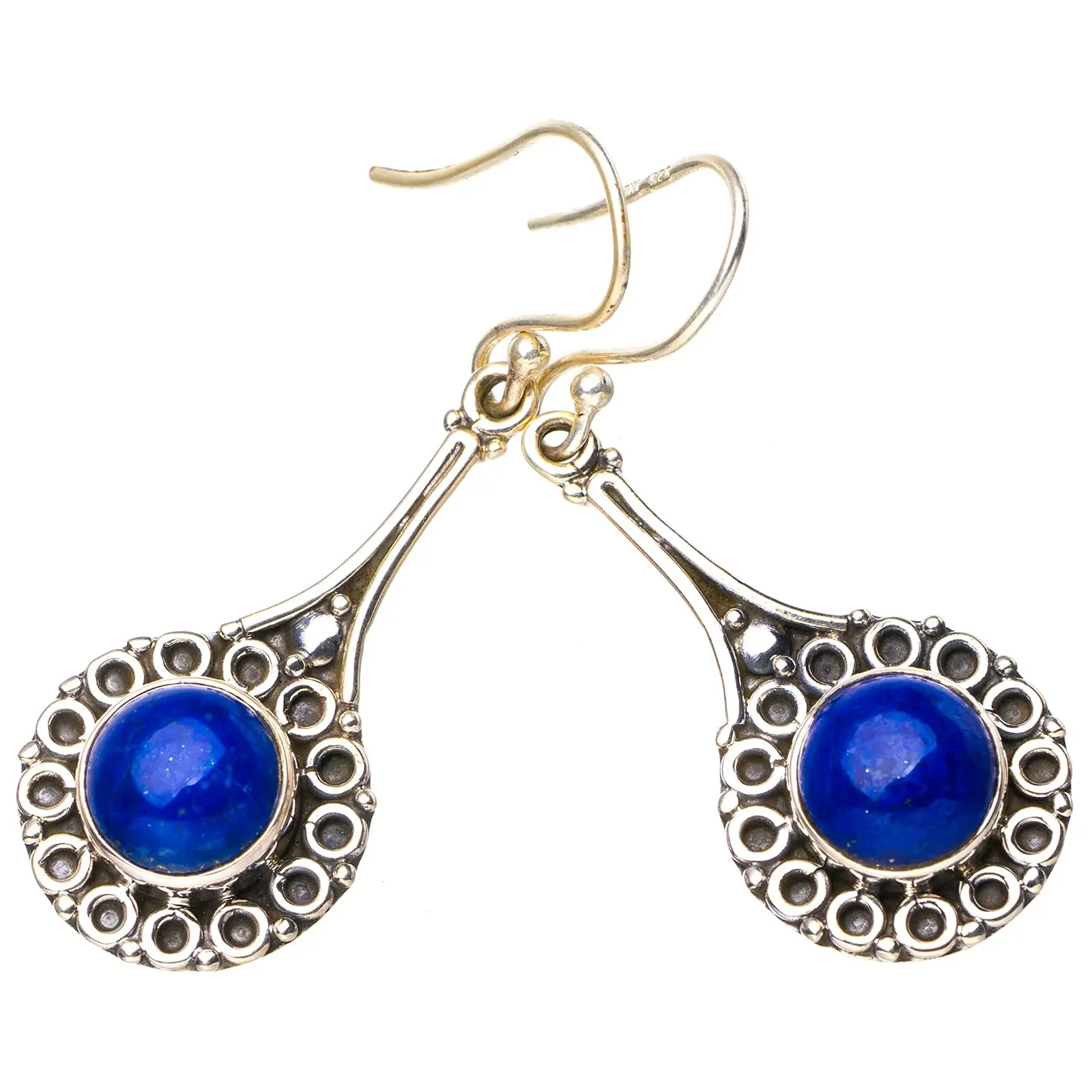 

StarGems® Natural Lapiz Lazuli Handmade 925 Sterling Silver Earrings 1.75 E5361