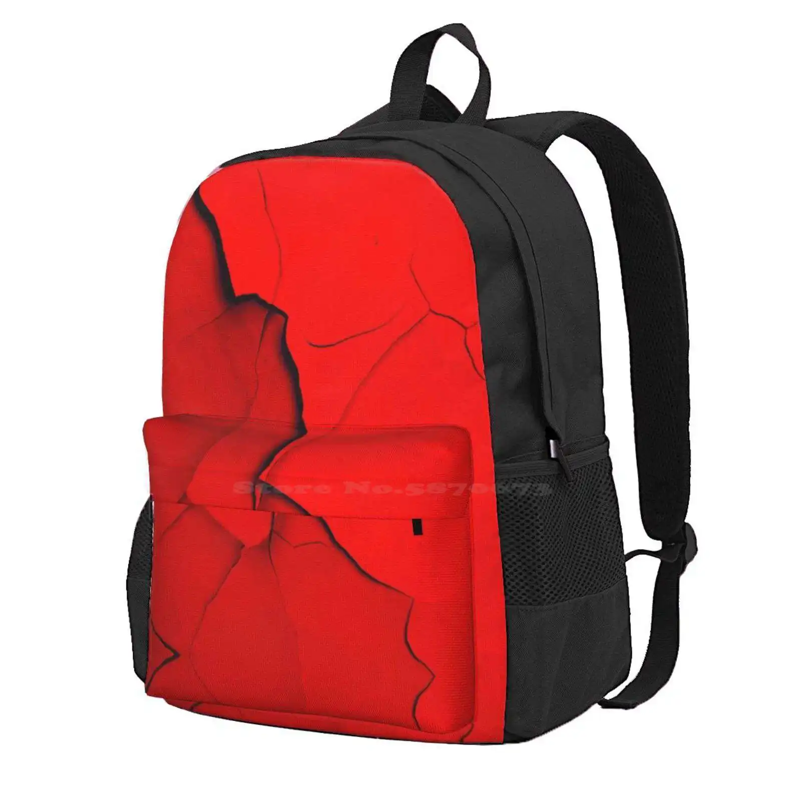 Red Wall Hot Sale Schoolbag Backpack Fashion Bags Red Kids Room Cute Funny Yellow Black Animal Vintage Banksy Graffiti Orange