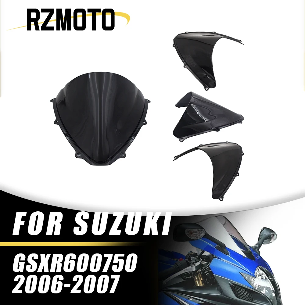 

For Suzuki GSX-R600 GSX-R750 GSXR600 GSXR750 GSXR 600 750 K6 2006 2007 06 07 ABS New Moto Motorbike Windshield Windscreen Black