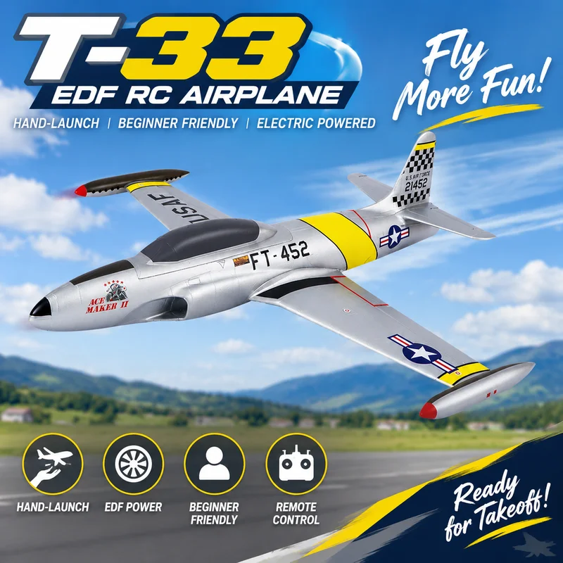 Arrows Hobby 50mm T‑33 Edf Rc Airplane Hand‑Launch Beginner Fixed‑Wing Electric Ducted Fan Remote Control Hobby Plane Model Toy