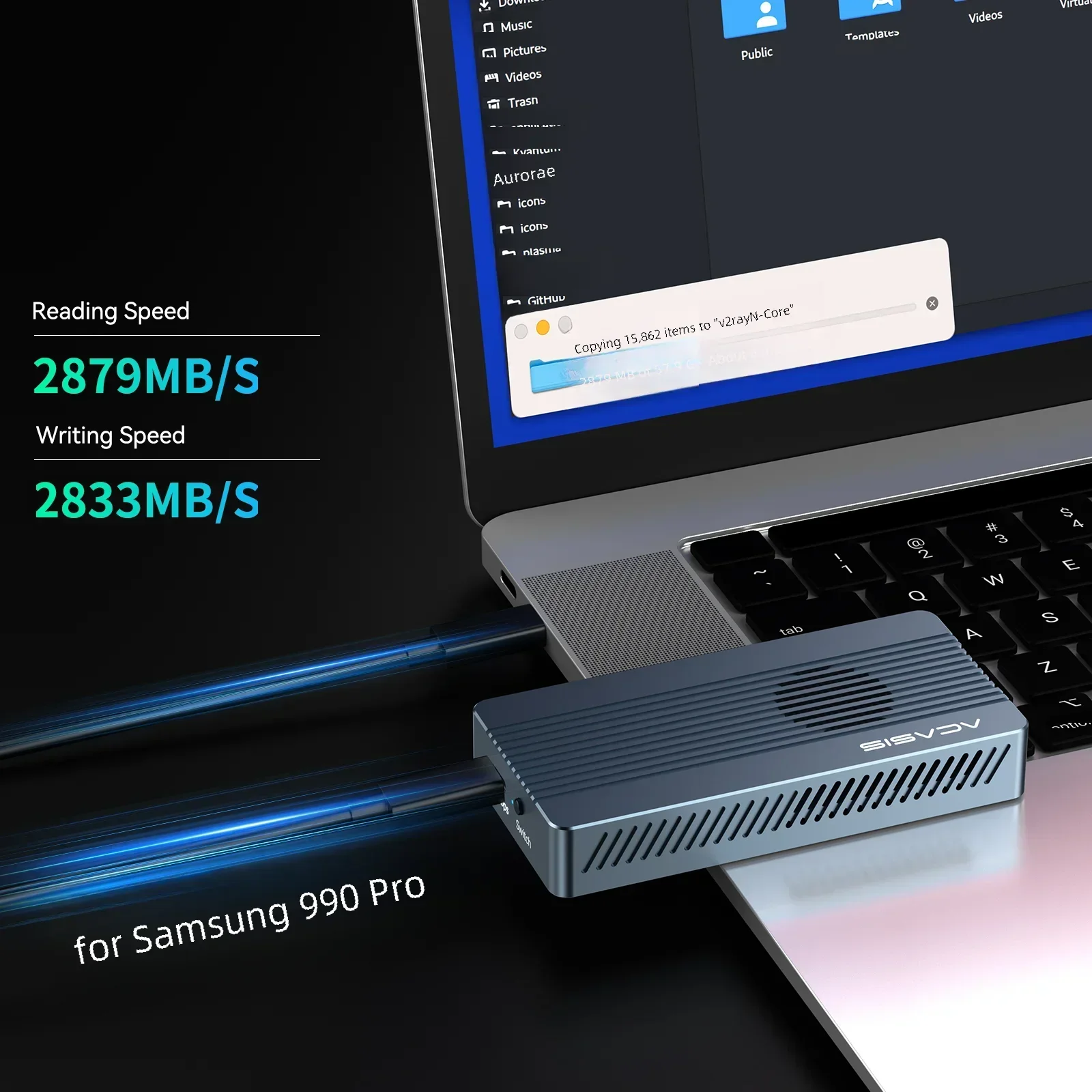 ACASIS-USB 4.0 ssdケース、nvme、m2エンクロージャー、8テラバイト、40gbps、thunderbolt 4、3、usb3.2、3.1、3.0、jhl7440と互換性があります