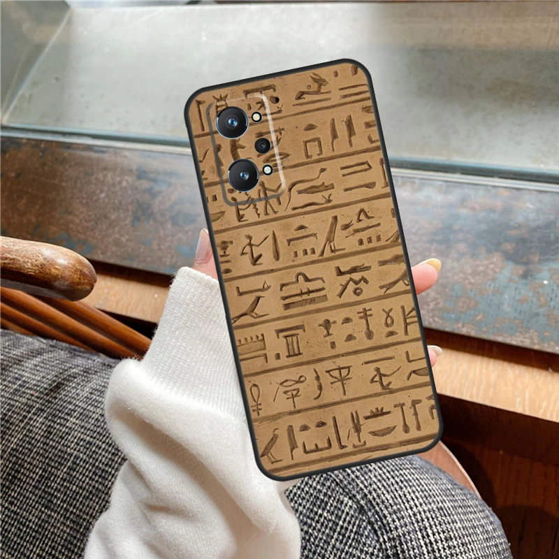 Egyptian Hieroglyphics For Realme C55 C51 C30 C31 C33 C35 C53 C11 C25s C21Y GT Neo 5 GT5 Pro 10 11 Pro Plus Case