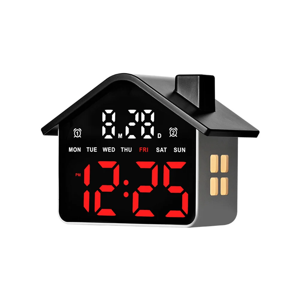 Bedside Table White yellow red blue green LED Alarm Clock Alarm Clock Digital Alarm Clock Time Date Display 4 Brightness Levels