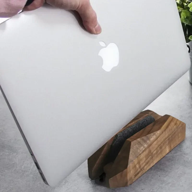 Solid Wood Extended Laptop Stand Double-Layer Adjustable Desktop Organizer Anti-Slip and Shock-Absorbing Design Ergonomic