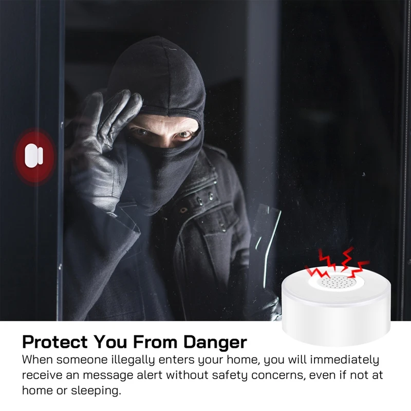 ملحق مستشعر حركة كاشف الحركة الذكي PIR لنظام إنذار أمان WIFI + RF433 يعمل بالطاقة Tuya