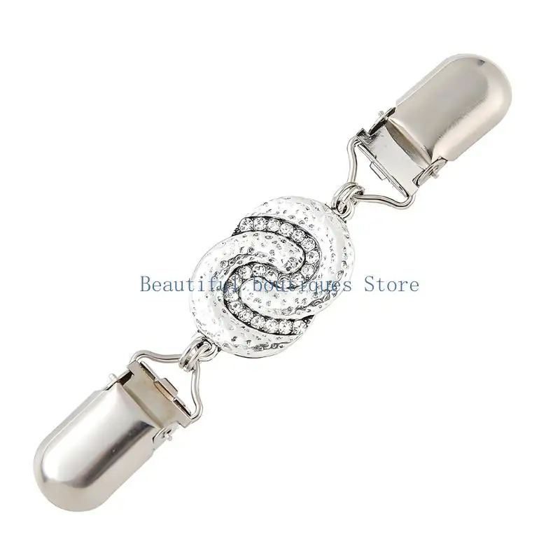 U4LF Sparkling Top Clip Stylish Scarf Holder Clamp To Hold Cardigan Or Wrap In Place