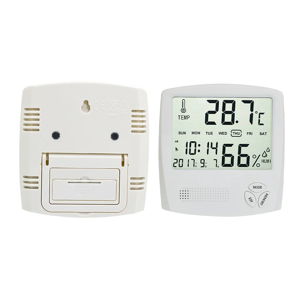 

Digital Hygrometer Thermometer Electronic Temperature Gauge Humidity Monitor White Bath Bedroom Living Room Indoor Low