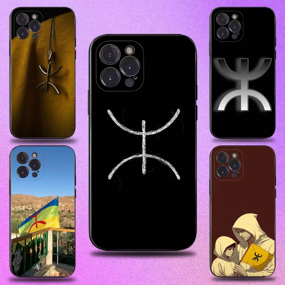 

Amazigh Berber Flag Cool Phone Case For iPhone 17,16,15,14,13,12,11,Pro,Max,Plus,E,SE4,Air,Mini Black Soft Cover
