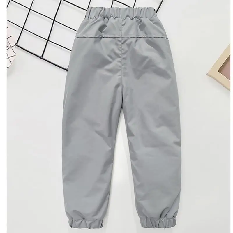 Wasserdichte Kinderhosen 4-14 Jahre Herbst Winter Jungen Mädchen Winddichte Hosen Elastischer Bund Mesh-Futter Lässige Outdoor-Kinderhosen – Detail 6