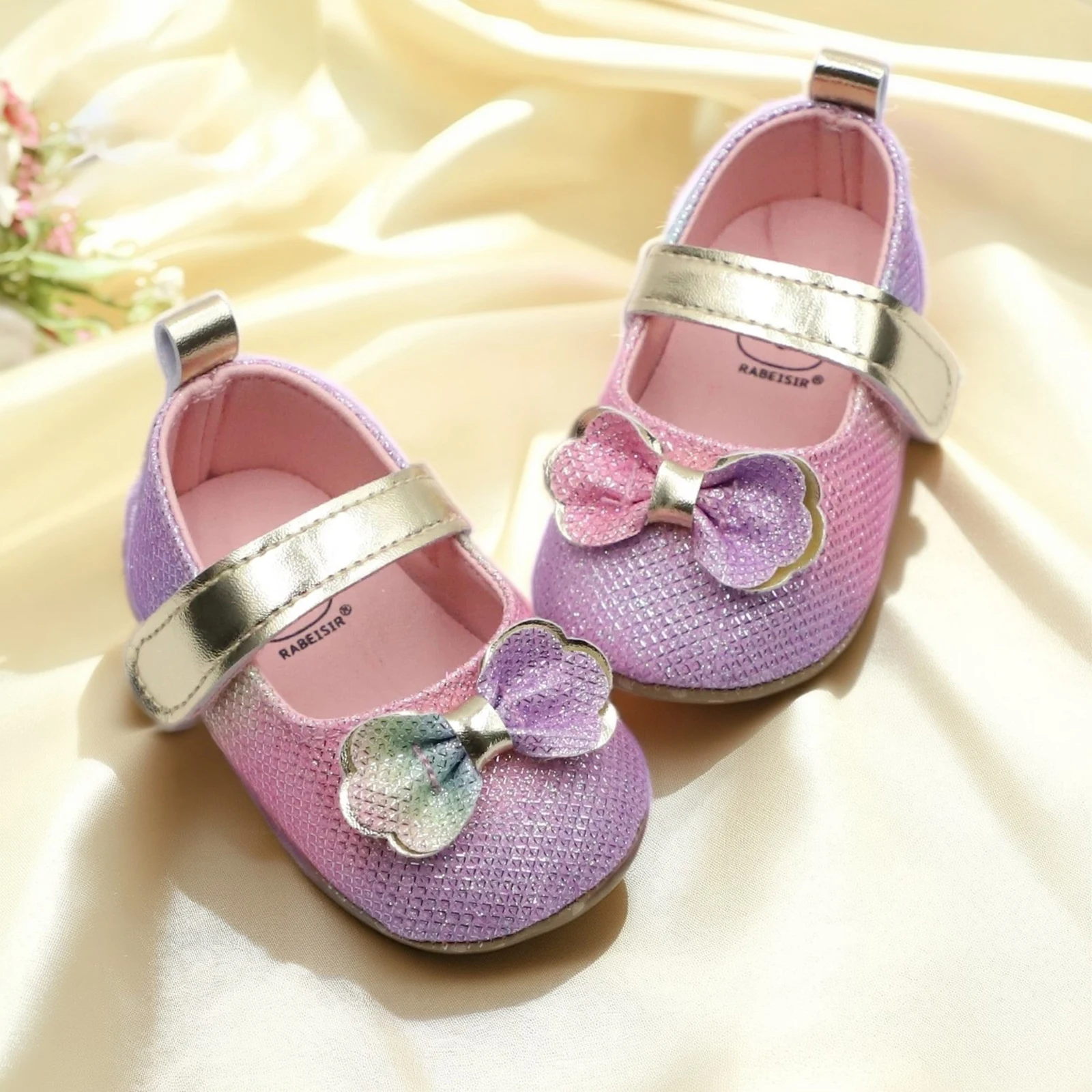 

Suefunskry Baby Girls Princess Shoes, Soft PU Leather Bow Non-slip Bottom First Walker Shoes Toddler Casual Shoes