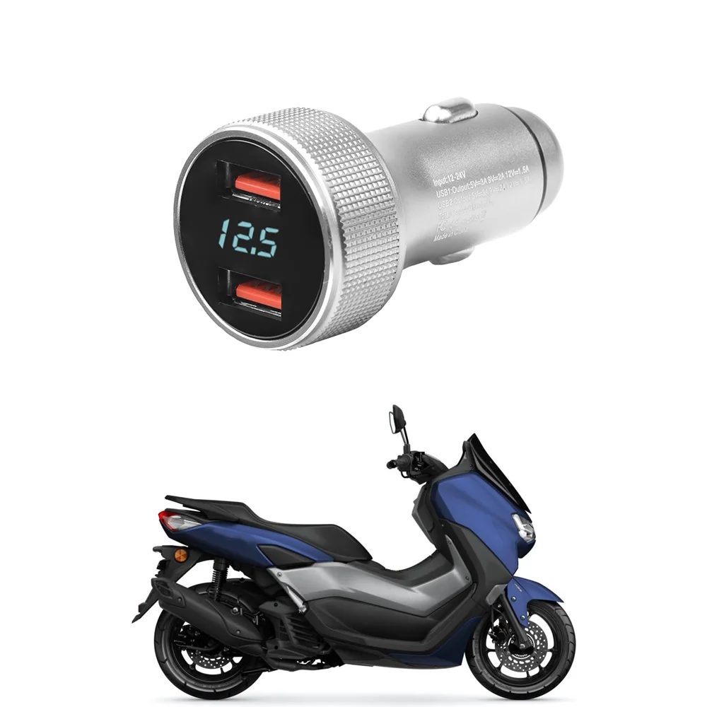 For YAMAHA XMAX300 XMAX400 TMAX530 TMAX560 NMAX155 NVX155 Motorcycle Charger Adapter Dual USD PD Type-c QC3.0 Quick Charge 54W