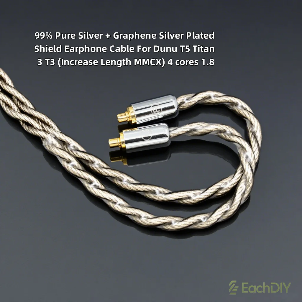 4-жильный кабель для наушников «сделай сам» из чистого серебра + графен с посеребренным экраном для Dunu T5 Titan 3 T3 Titan T5 7935