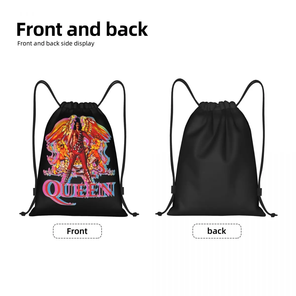 Pop Rock Roll Drawstring Bags Women Men Portable Sports Gym Sackpack Freddie Mercury Training Backpacks