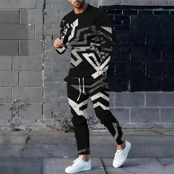 Summer Tracksuit Men Set Two Pcs Sports Jogger Suit 3d Printing Casual Men's Clothing Sets Outfits Long Sleeves Clothes For Men