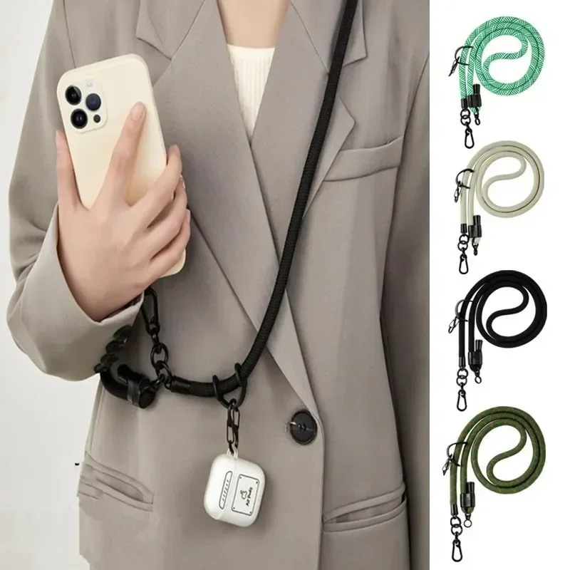 

8MM Mobile Phone Lanyard Adjustable Outdoor Universal Case Crossbody Shoulder Card Neck Cord Clip Hang Anti-lost Wrist Strap