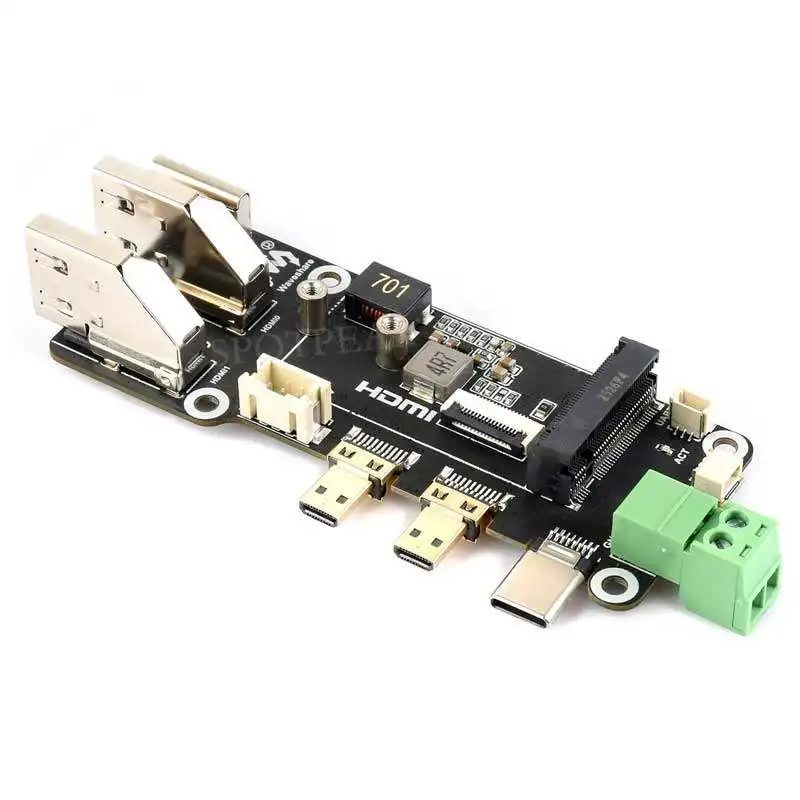 Raspberry Pi 5 PCIe to M.2 multi-function adapter board supports HDMI dual 4K output