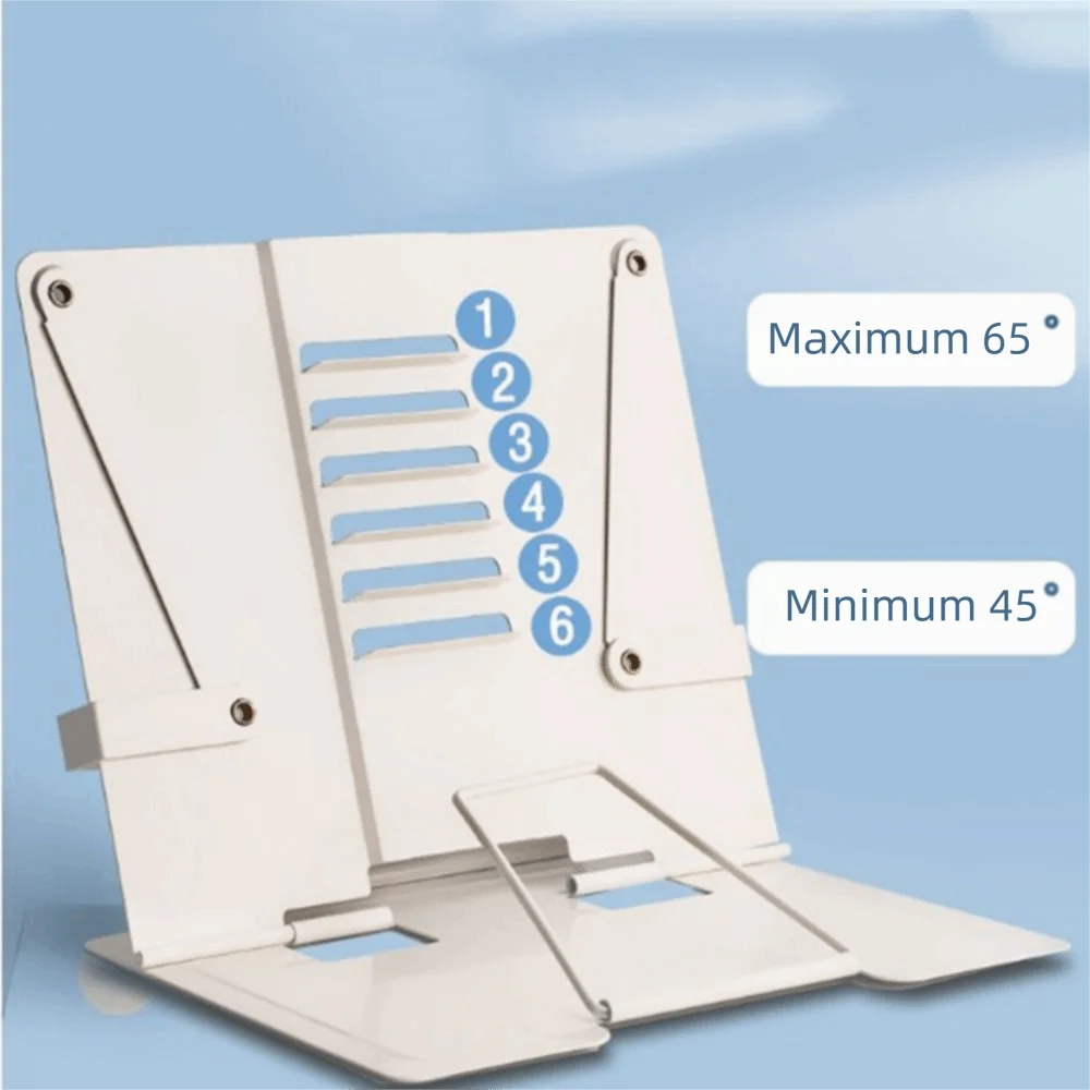 6 Adjustable Positions Desk Book Holder Heavy Duty Metal Portable Document Holder Adjustable Width Sturdy Construction