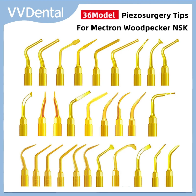 VVDental Piezo Surgery Tips Implant Sinus Lift Scaling Exelcymosis Ultrasonic Bone Surgery Cutting Tips Fit Woodpecker Mectron