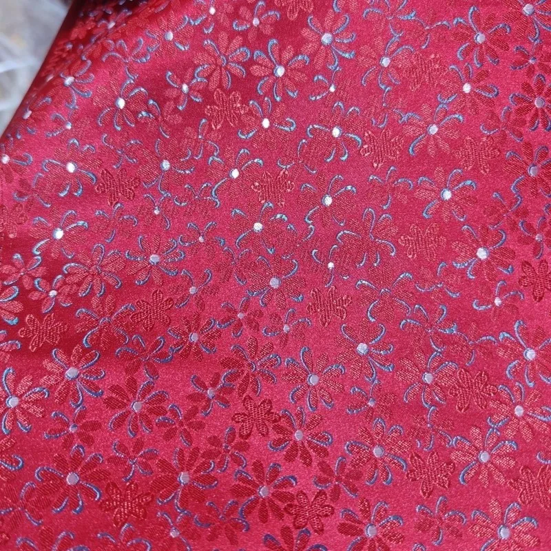 الجاكار الديباج النسيج زهر البرقوق بالمتر للملابس نمط العرقية Hanfu الخياطة القماش الزهور ثلاثي الأبعاد الأزرق