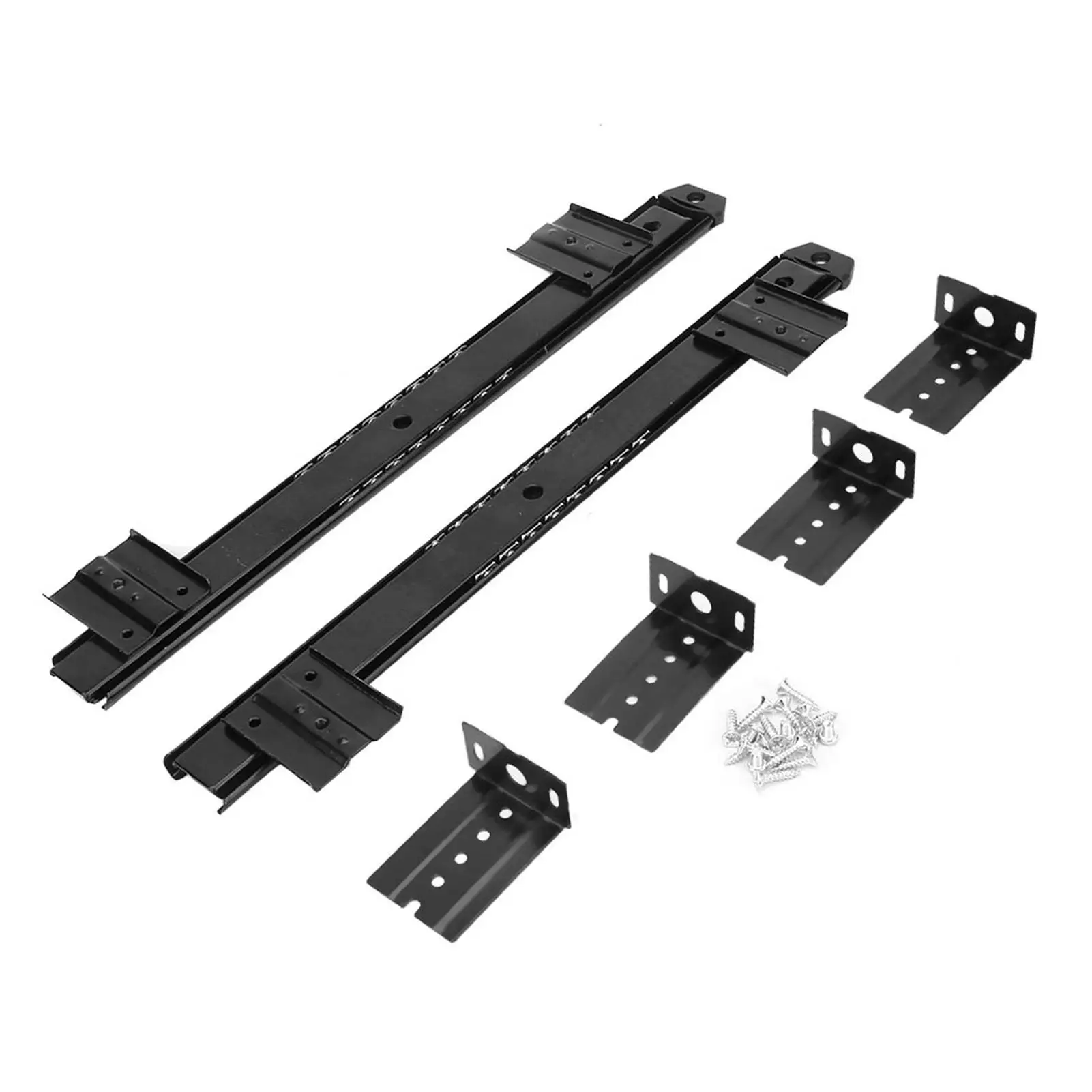 Thickened Cold Rolled Steel Keyboard Drawer  Slide Track Adjustable Side Mount Desk Tray Extension 2Pcs Set