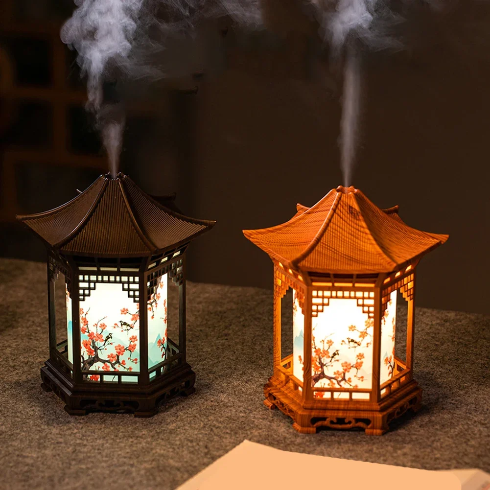 

Портативный мини-увлажнитель в форме павильона с двойными режимами распыления и регулируемым ночником для расслабляющей атмосферы