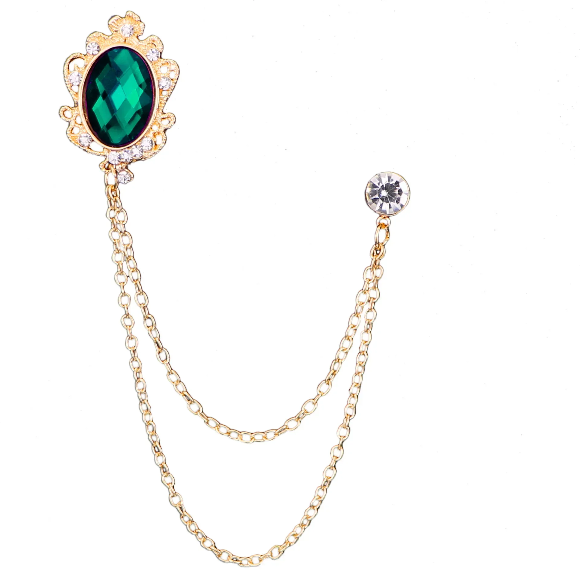 Luxuriöses Kristall-Quasten-Ketten-Brosche-Set – Persönlichkeits-Anzug-Abzeichen für Herren, Kleid-Corsage-Anstecknadel, Schmuck, elegante Krawatten-Accessoires – Detail 7