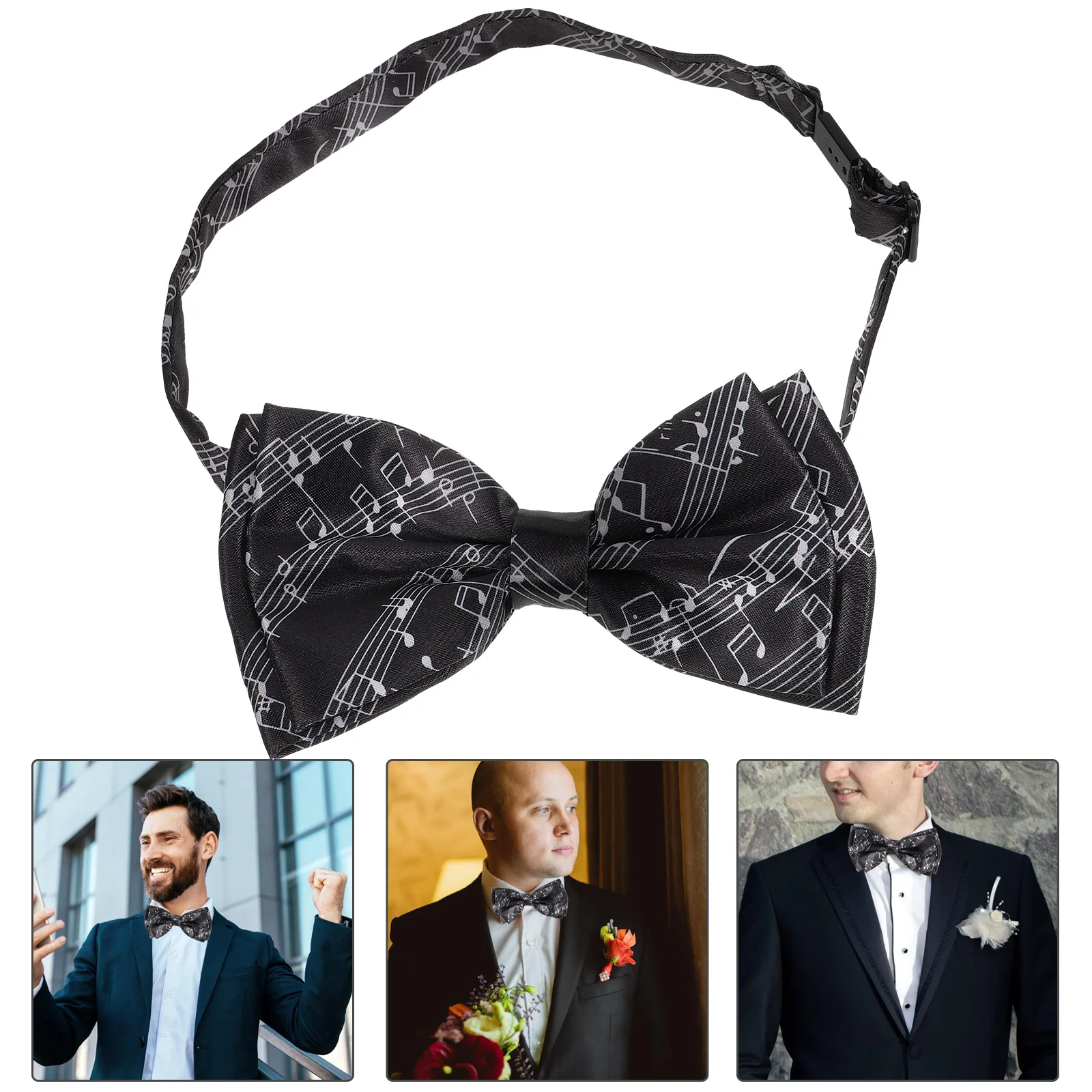 Note musicale nœud papillon laine garçons soie sauge vert blanc cravates auto Unique pour homme homme