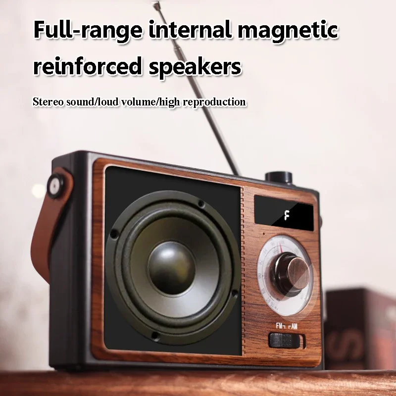 المحمولة خمر راديو FM AM الكلاسيكية الرجعية ضبط أجهزة الراديو اللاسلكية Hifi بلوتوث 5.4 المتكلم TF بطاقة U القرص مشغل موسيقى MP3