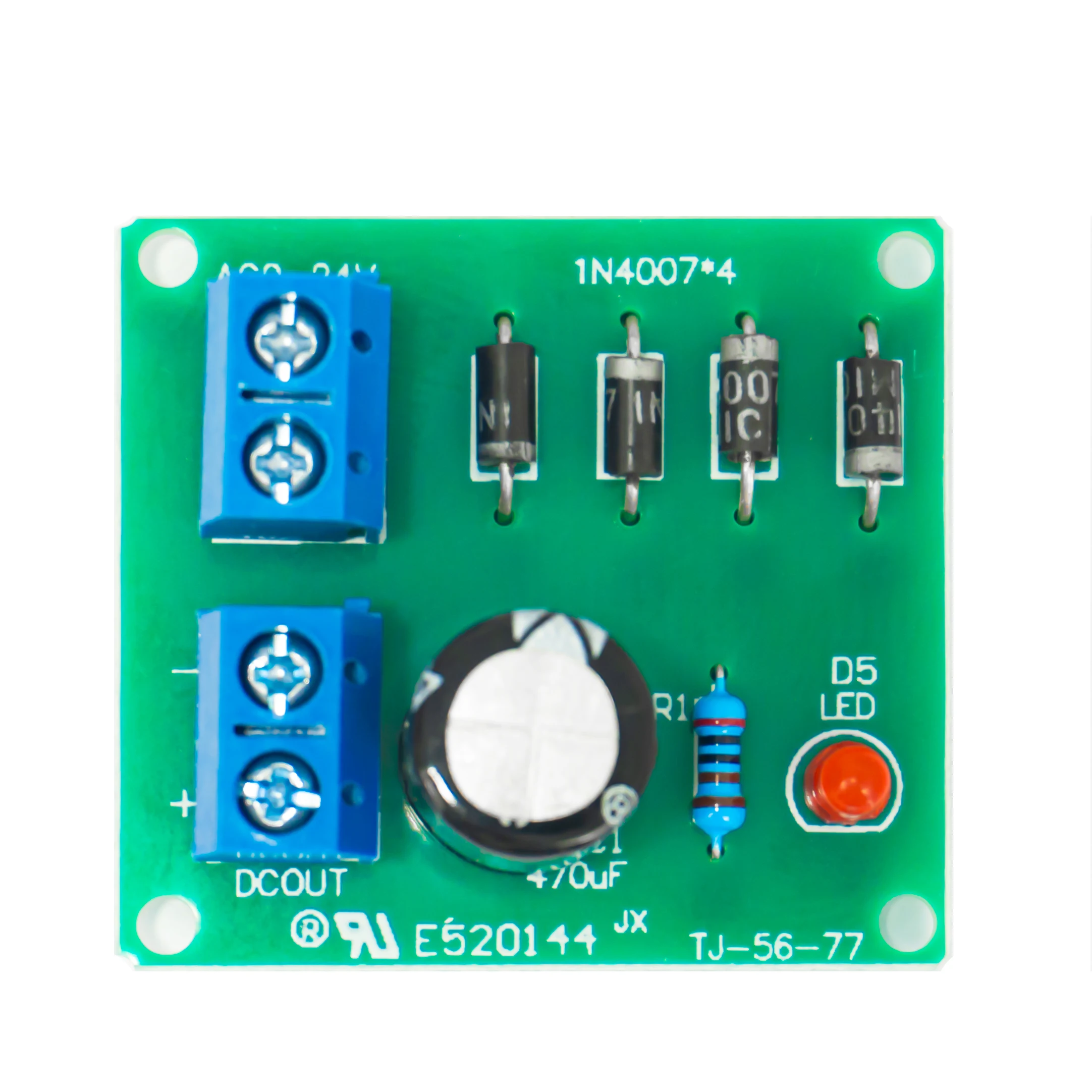 IN4007 Brückengleichrichter AC zu DC Stromumwandlung Elektronischer Vollwellengleichrichter-Leiterplatten-Kit
