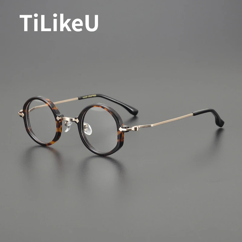 

2025 New Retro Small Round Alien Myopia Prescription Eyeglasses Frame Men and Women Handmade Acetate Metal Optical Glasses Frame